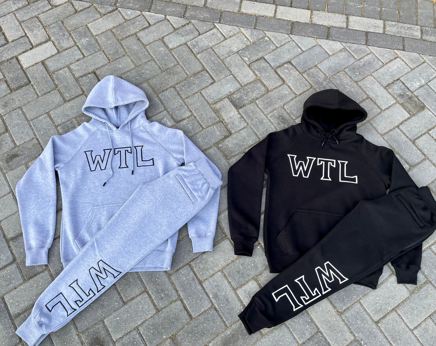 'WTL' Hoodie Tracksuit - Grey/Black