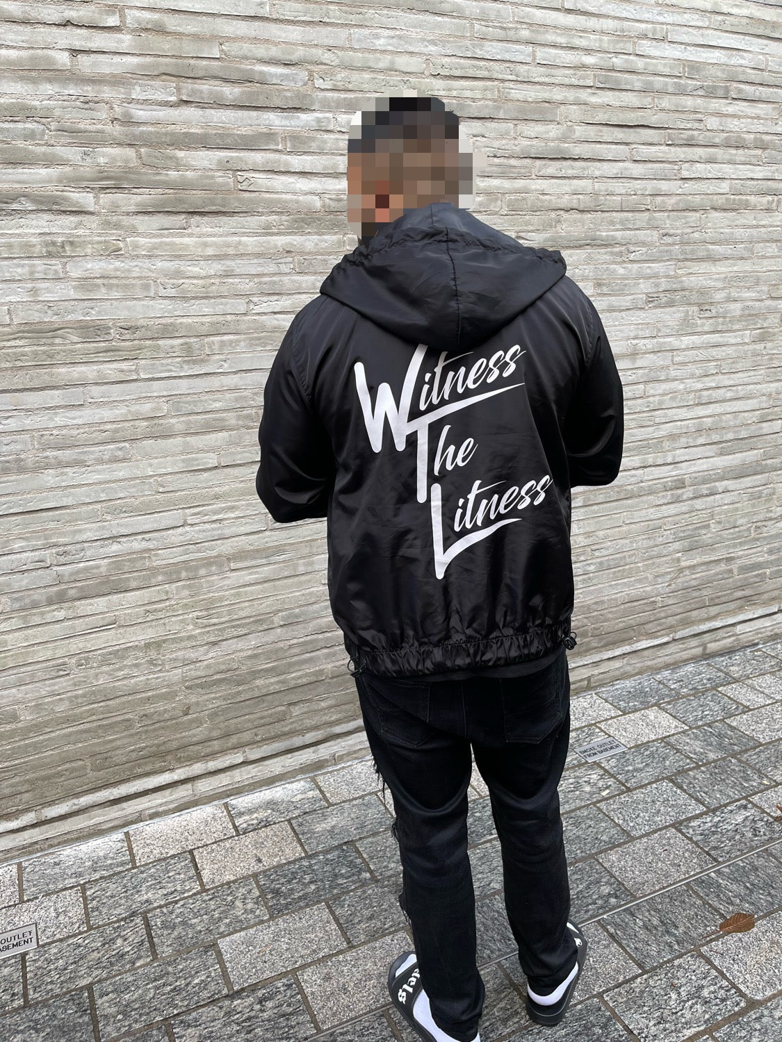 'WTL' Logo Windbreaker - Black