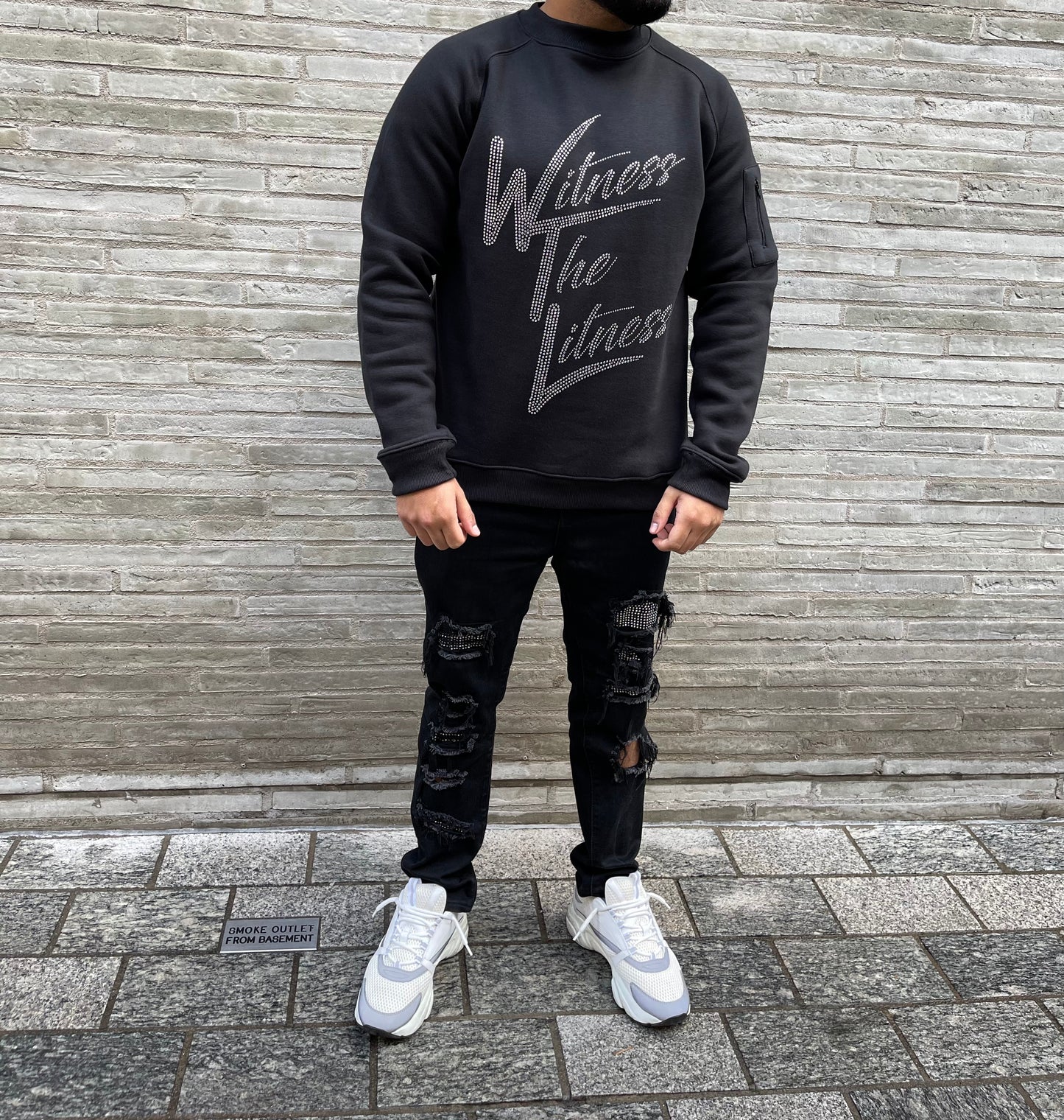 'WTL' Crystal Logo Black Sweatshirt