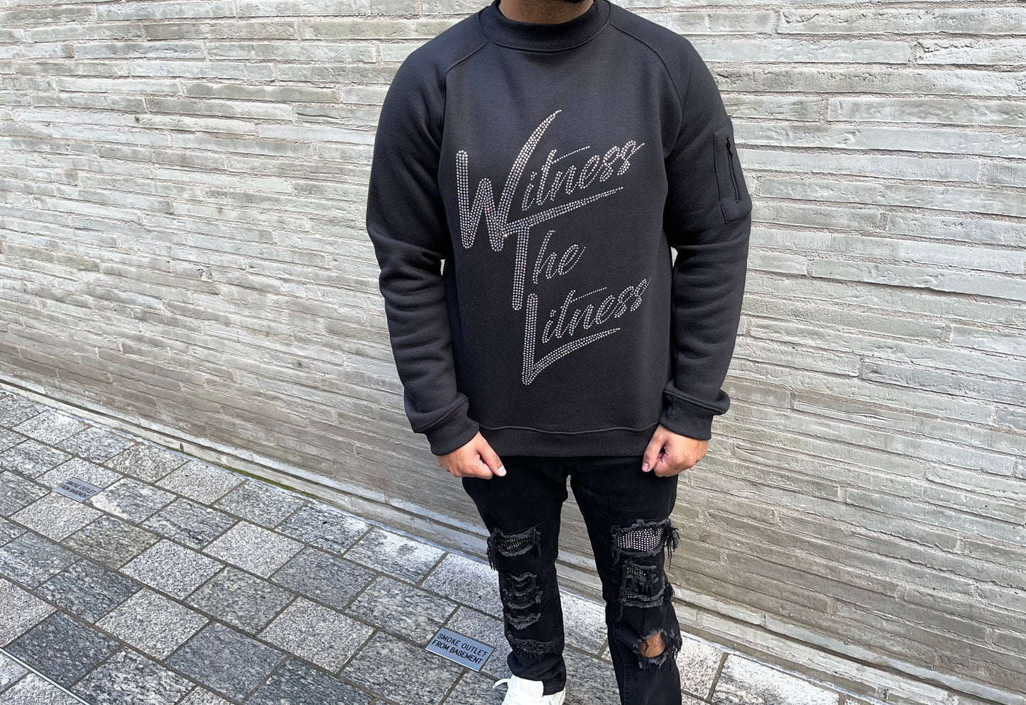 'WTL' Crystal Logo Black Sweatshirt